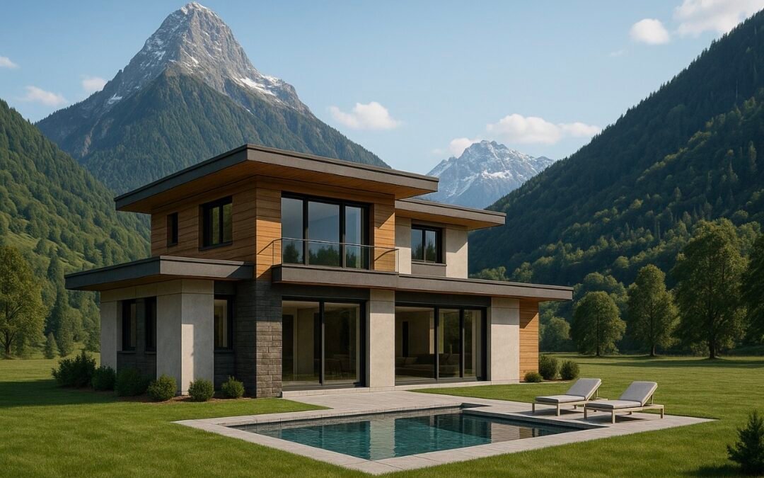 Maquettes 3D maison proche montagnes