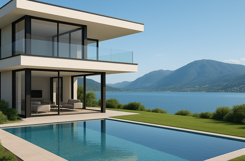 Maquettes 3D maison bord de lac